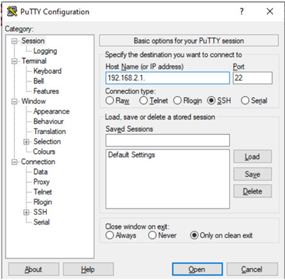 PuTTY-Konfiguration