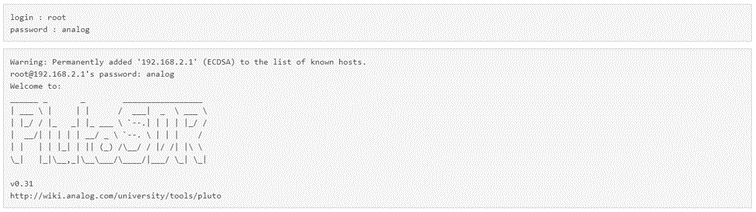 Login-Pluto-PuTTY